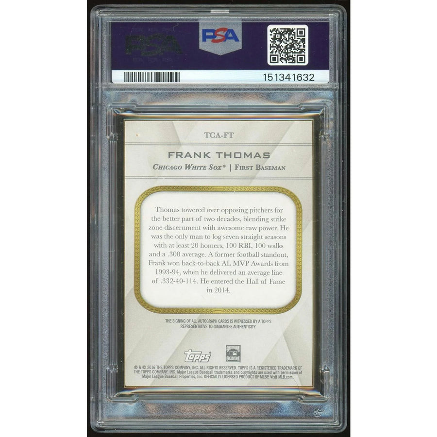 Frank Thomas Signed 2016 Topps Transcendent Card | PSA 9 Auto 8