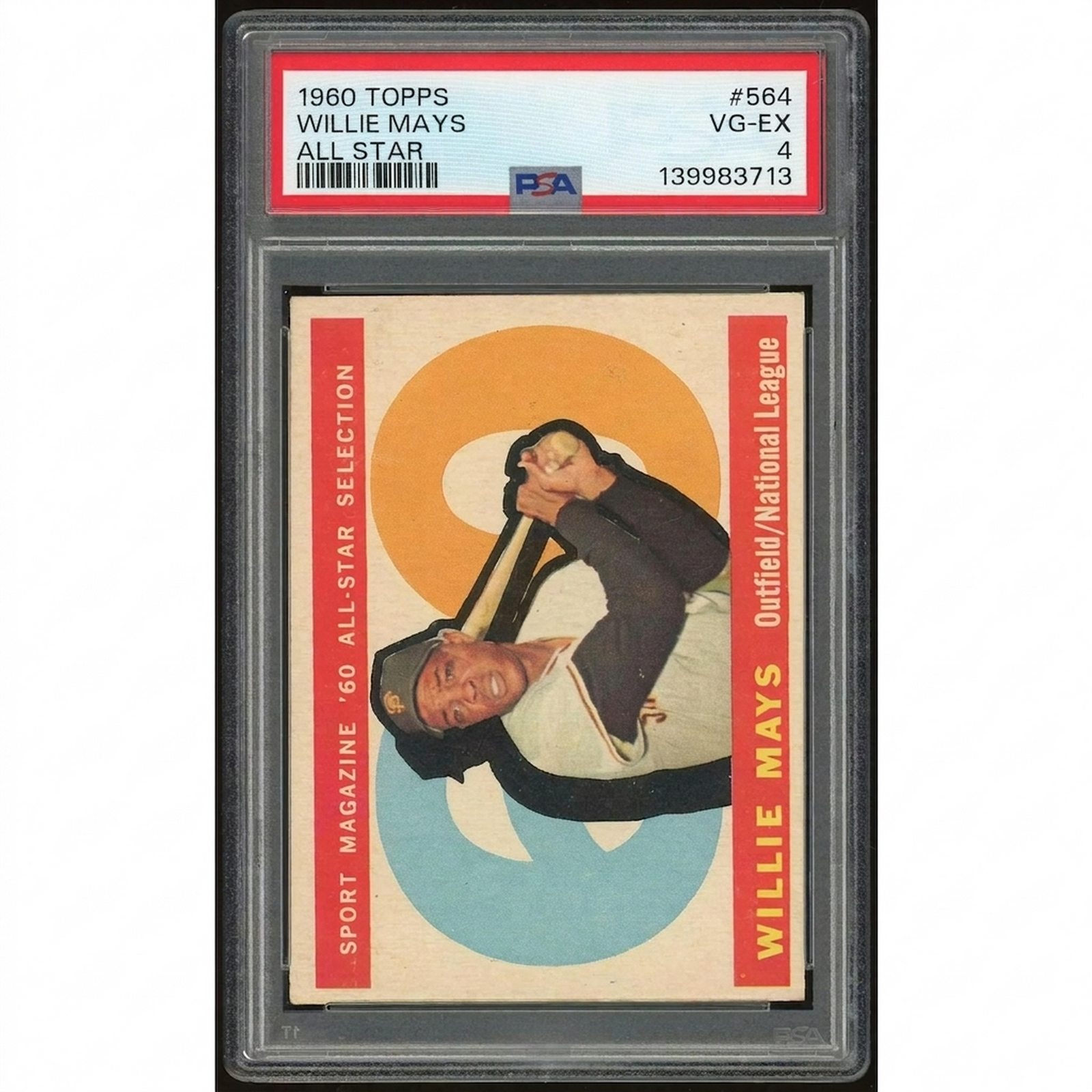 Willie Mays 1960 Topps #564 All-Star Card | PSA 4