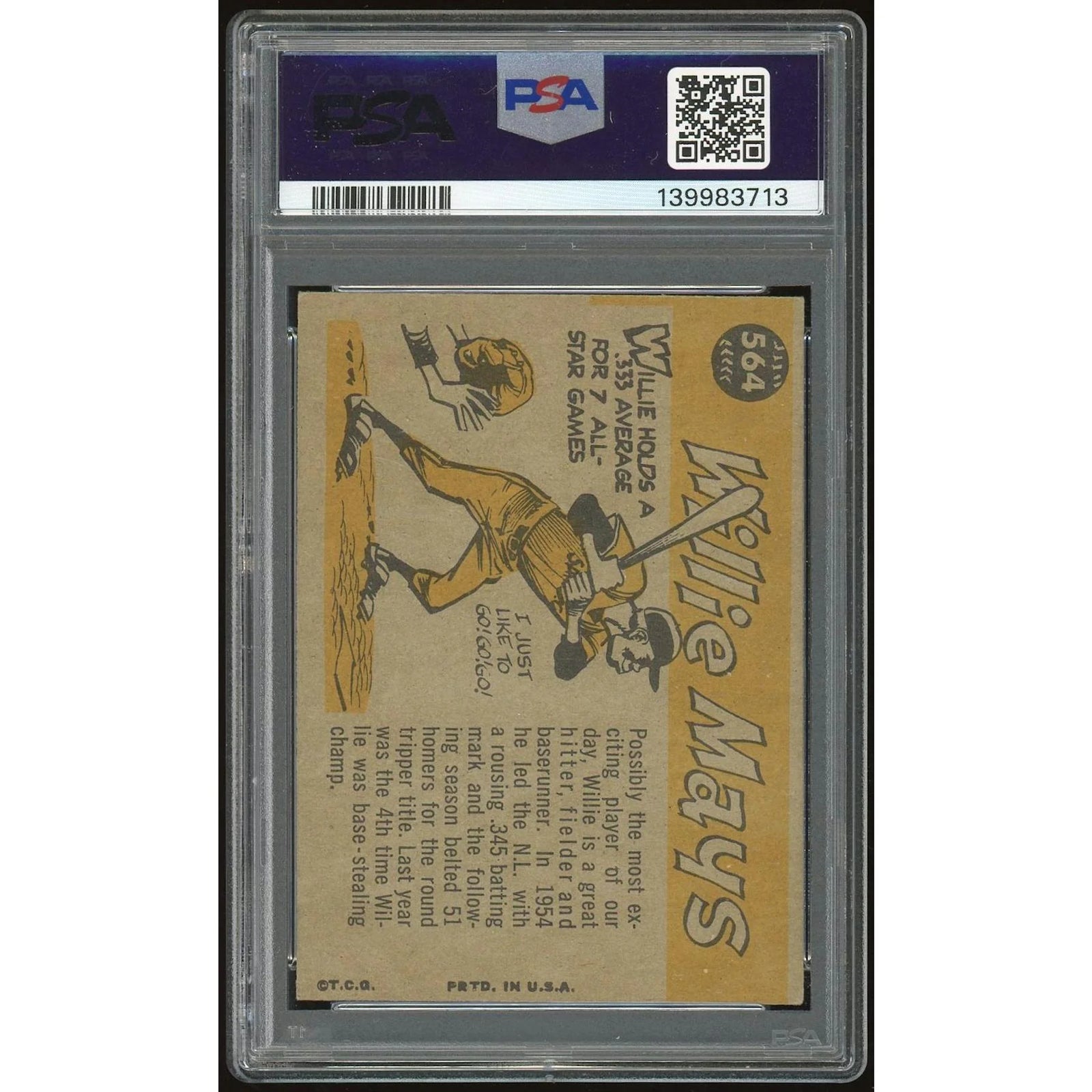 Willie Mays 1960 Topps #564 All-Star Card | PSA 4