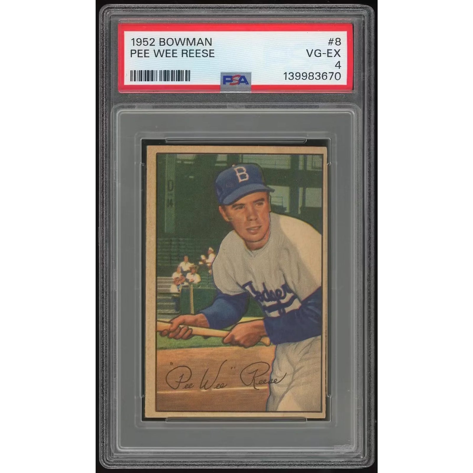 Pee Wee Reese 1952 Bowman #8 Baseball Card | PSA 4
