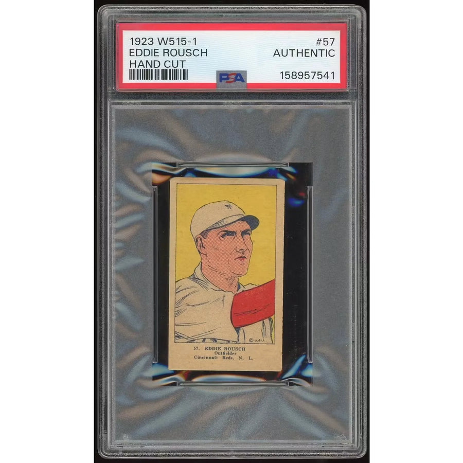 Eddie Rousch 1923 W515-1 Hand Cut Card #57 | PSA Authenticated