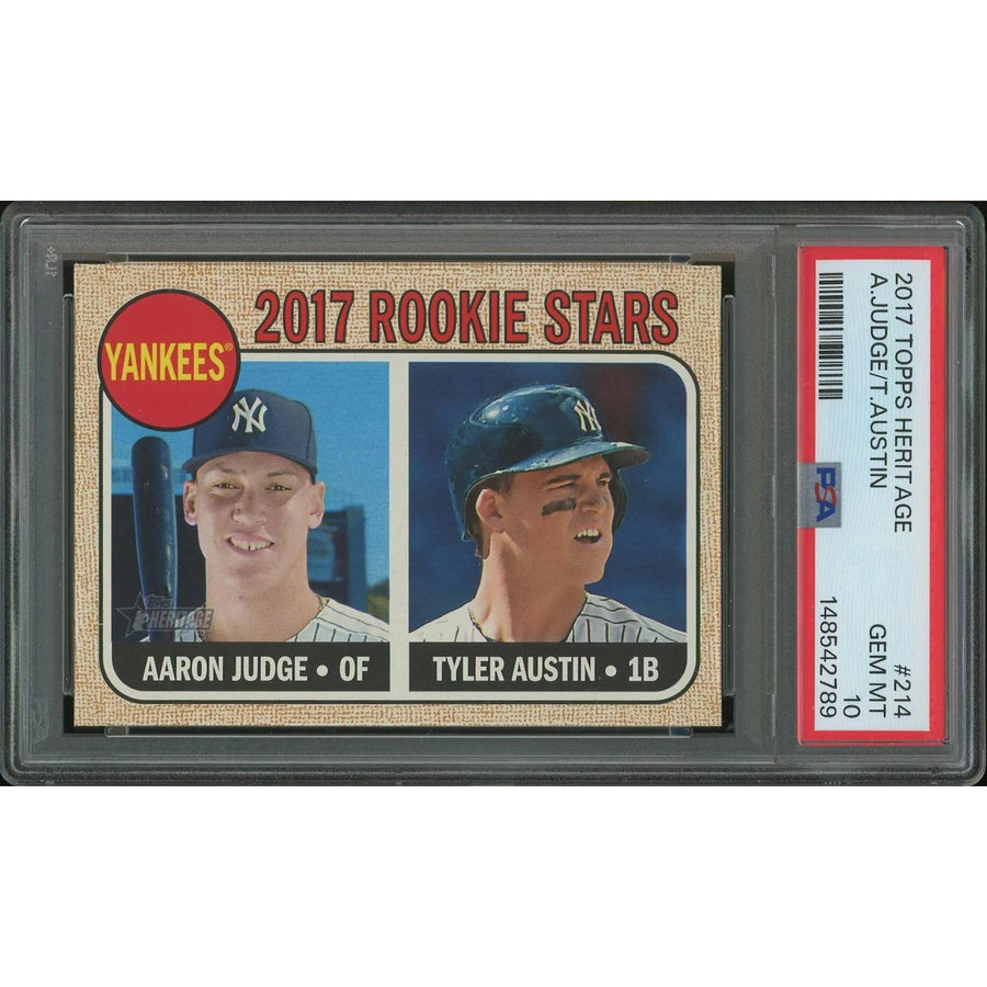 Aaron Judge 2017 Topps Heritage Rookie Card #214 | PSA 10 Gem Mint