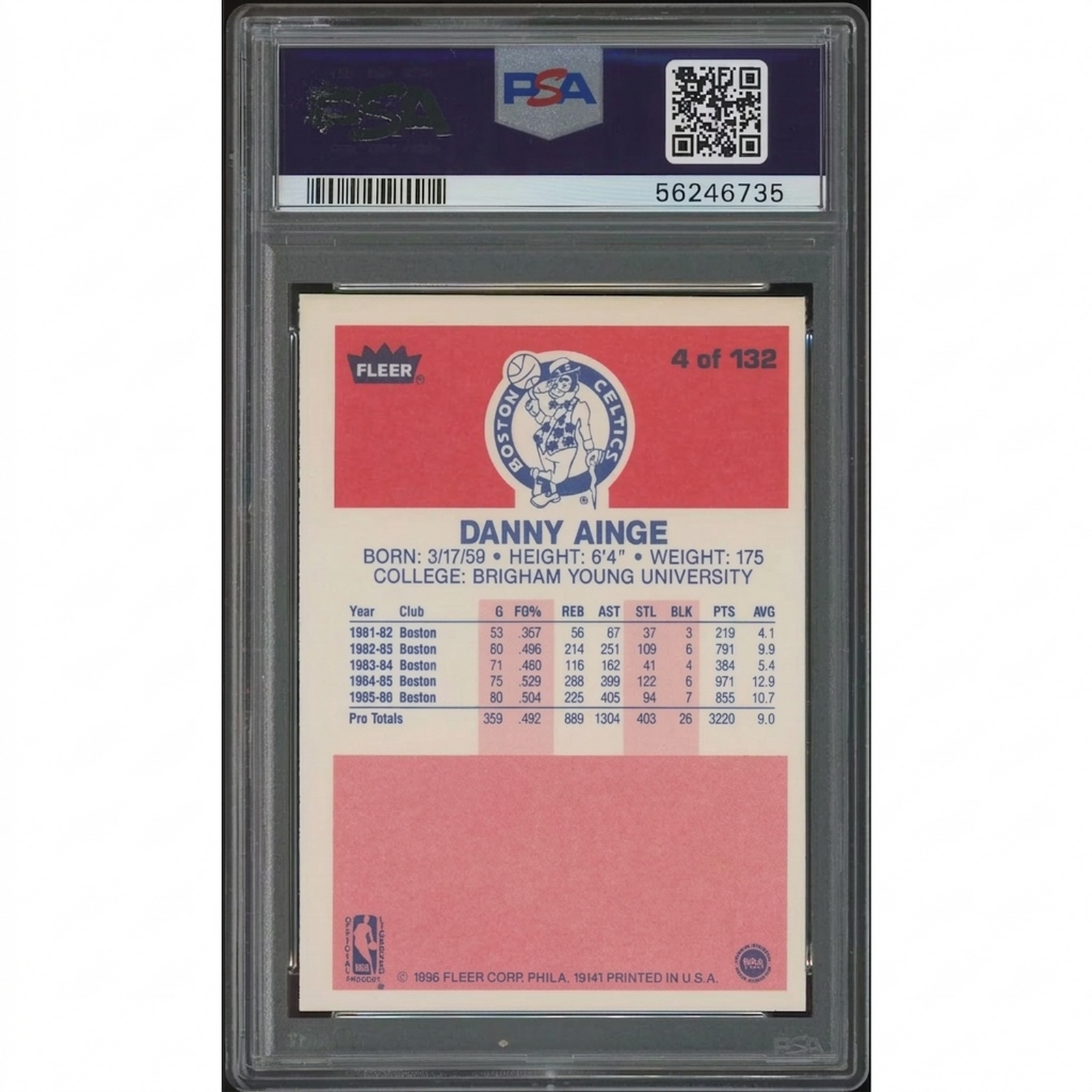 Danny Ainge 1986-87 Fleer Basketball Rookie Card #4 | PSA 8 NM-MT
