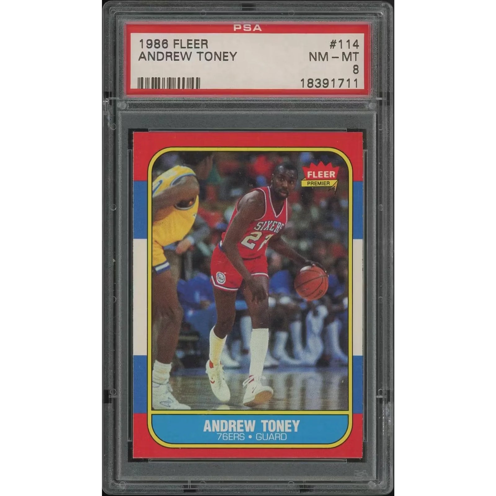 Andrew Toney 1986-87 Fleer Basketball #114 | PSA 8 NM-MT
