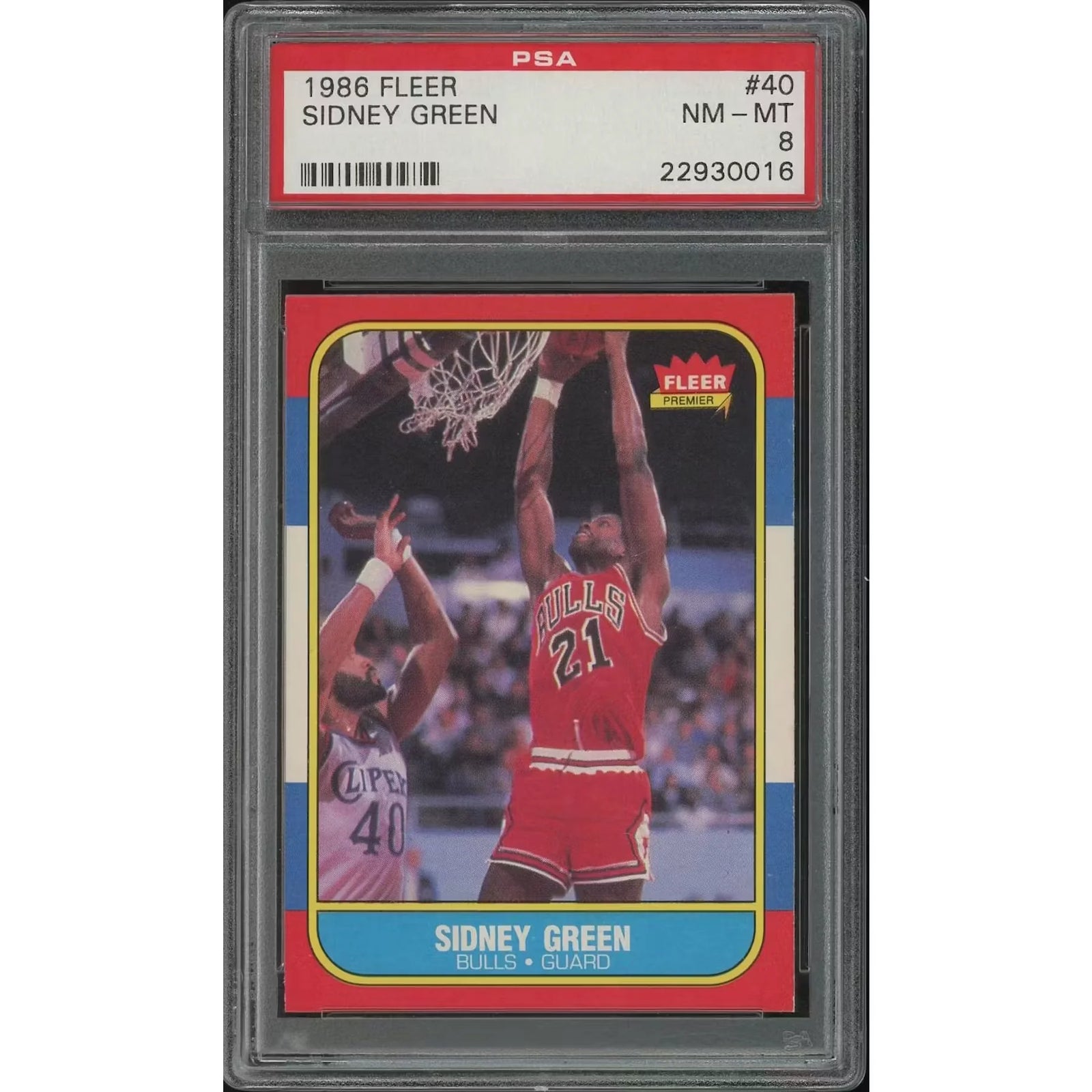 Sidney Green 1986-87 Fleer Basketball Card #40 | PSA 8 NM-MT