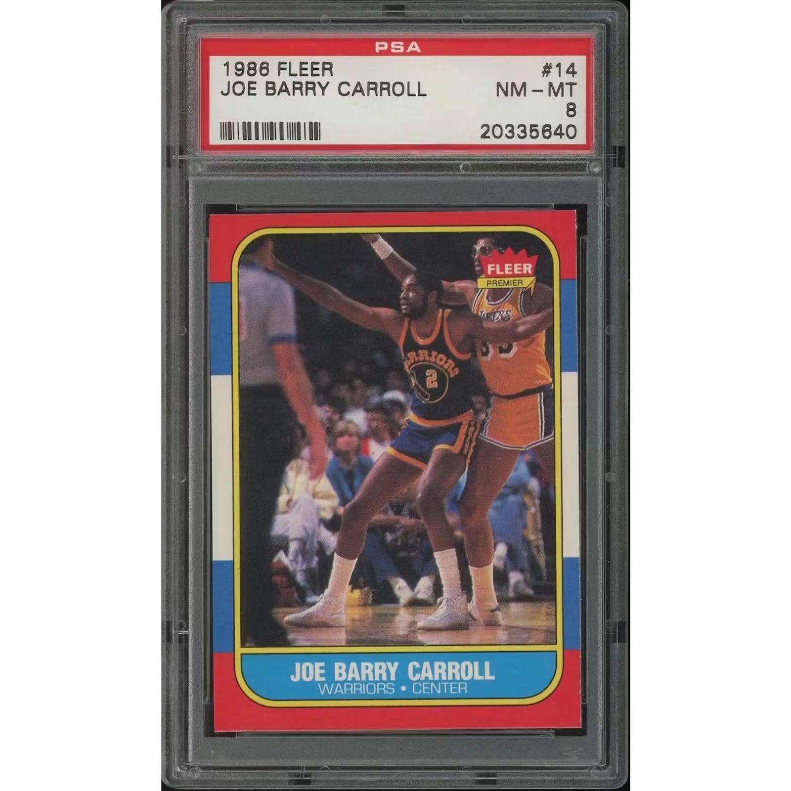 Joe Barry Carroll 1986-87 Fleer Basketball Card #14 | PSA 8 NM-MT