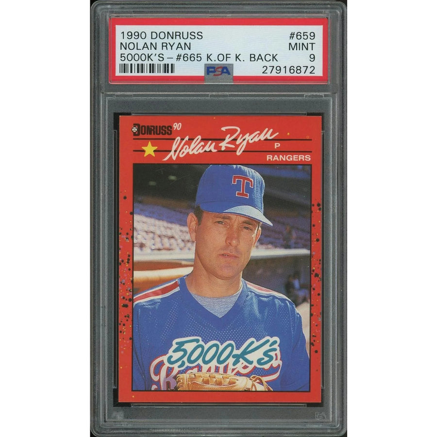 Nolan Ryan 1990 Donruss #659 5000 Strikeouts | PSA 9 Mint