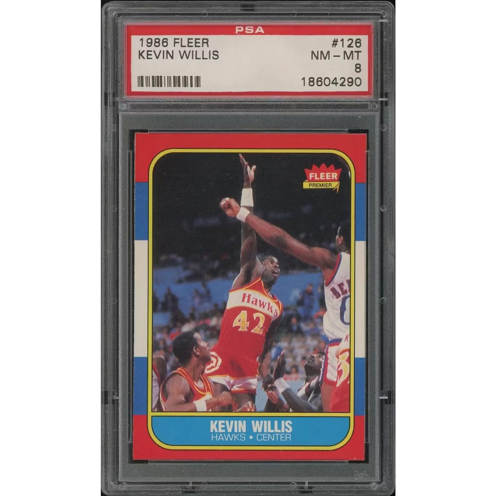 Kevin Willis 1986-87 Fleer Basketball Rookie Card #126 | PSA 8 NM-MT