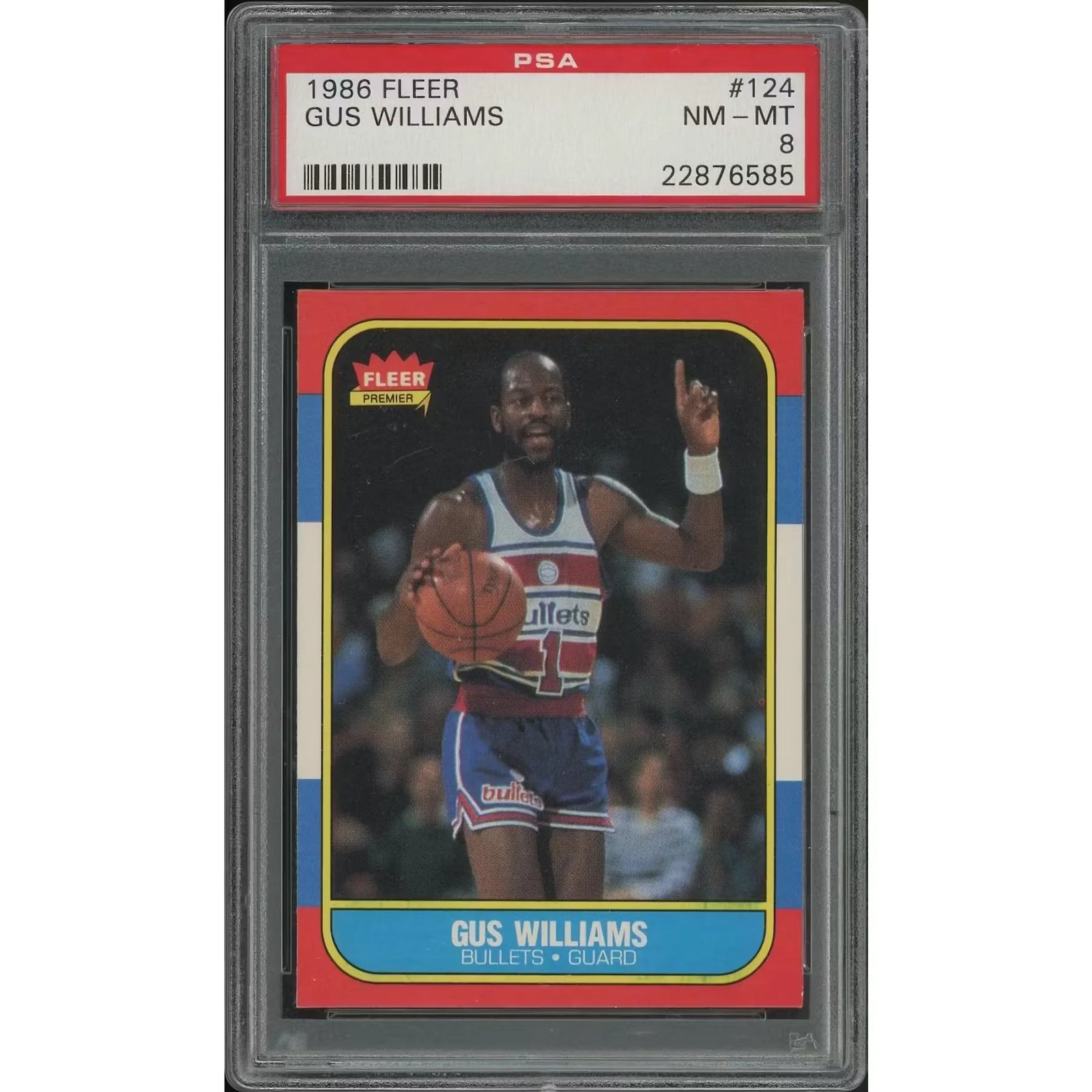 Gus Williams 1986-87 Fleer Basketball Card #124 | PSA 8 NM-MT