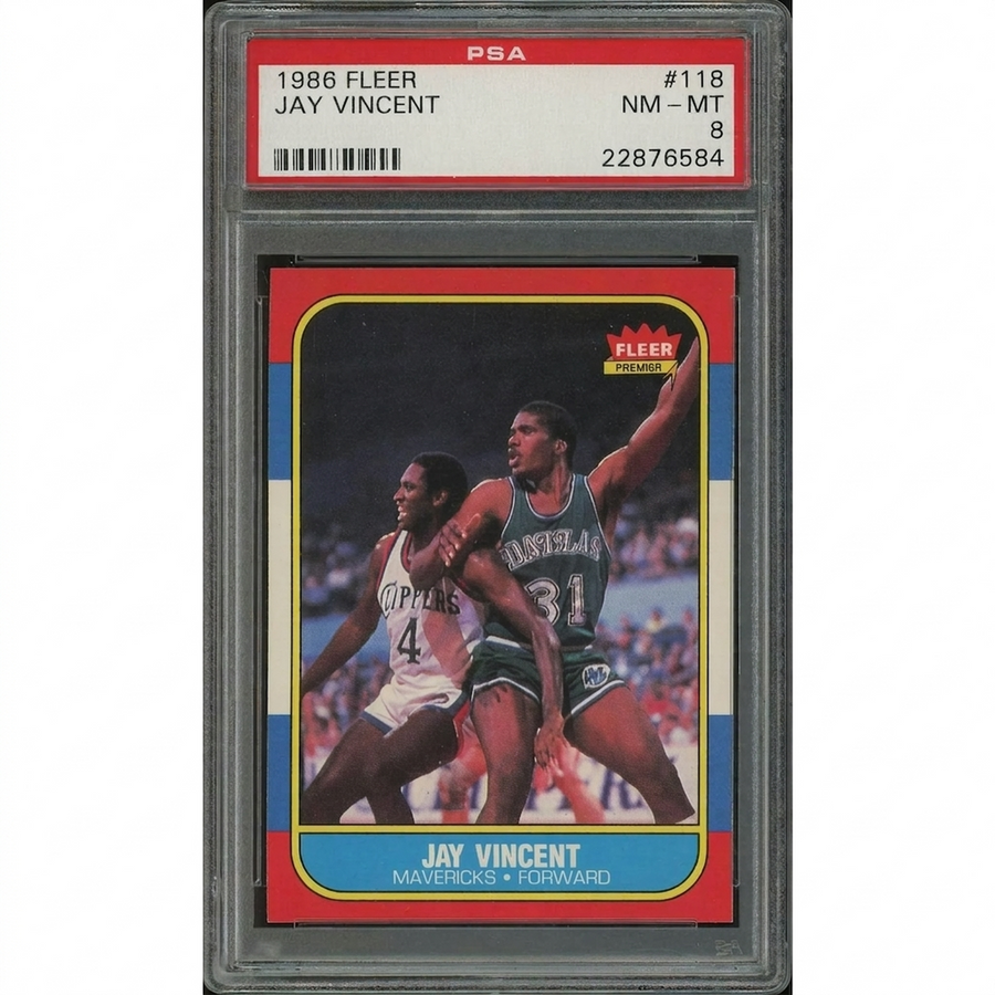 Jay Vincent 1986-87 Fleer Basketball Card #118 | PSA 8 NM-MT