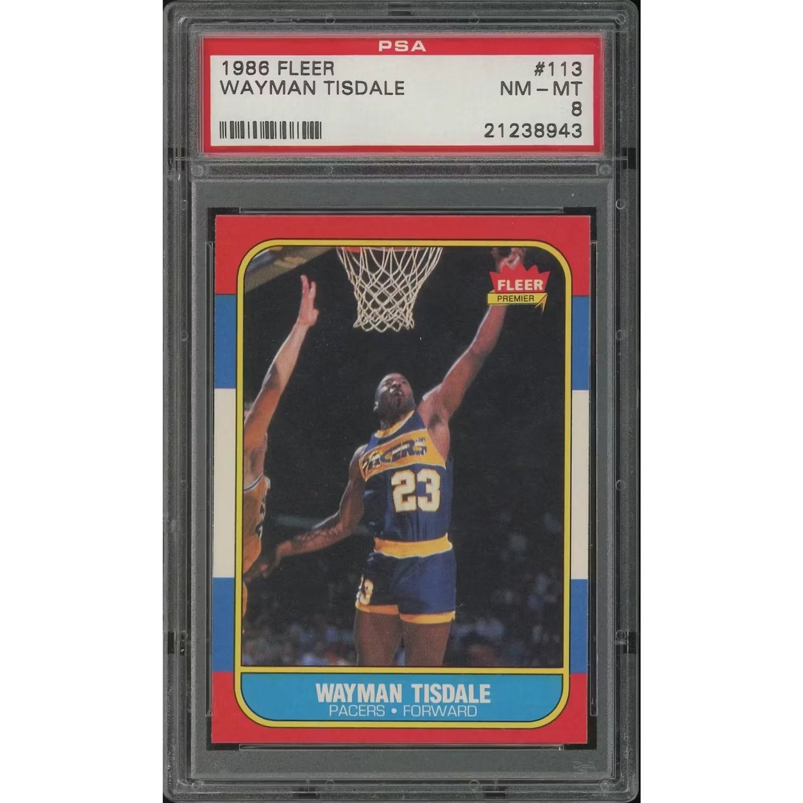 Wayman Tisdale 1986-87 Fleer Basketball Rookie Card #113 | PSA 8 NM-MT