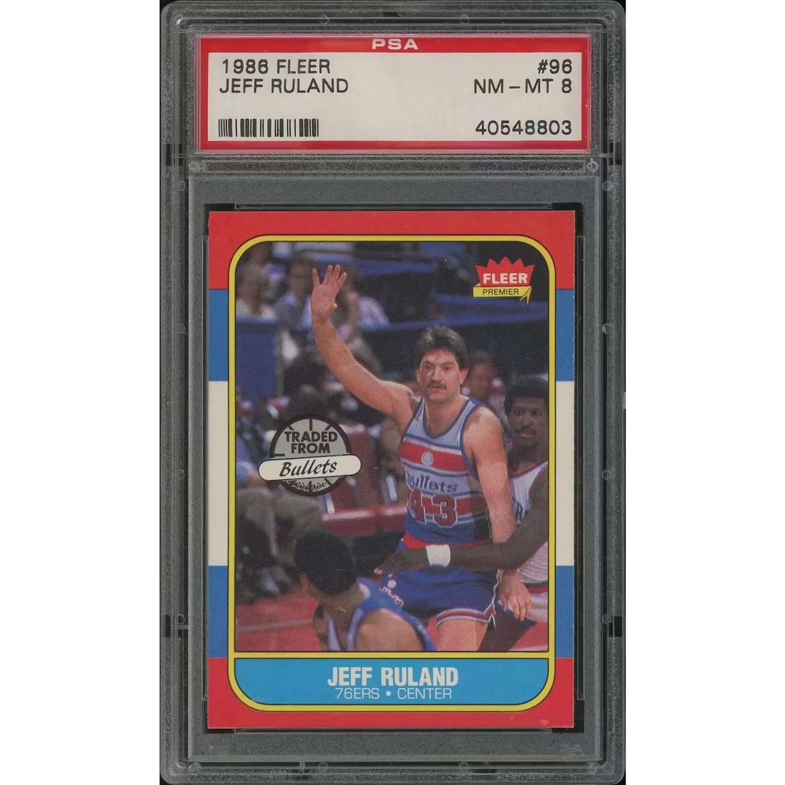 Jeff Ruland 1986-87 Fleer Basketball Card #96 | PSA 8 NM-MT