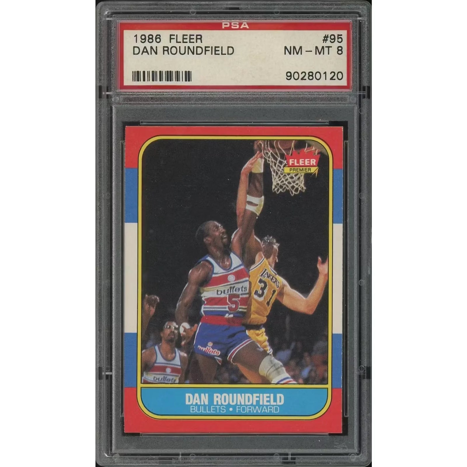 Dan Roundfield 1986-87 Fleer Basketball Card #95 | PSA 8 NM-MT