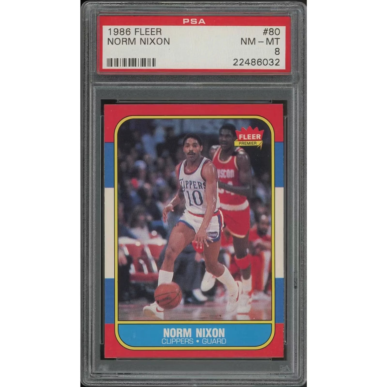 Norm Nixon 1986-87 Fleer Basketball #80 | PSA 8 NM-MT