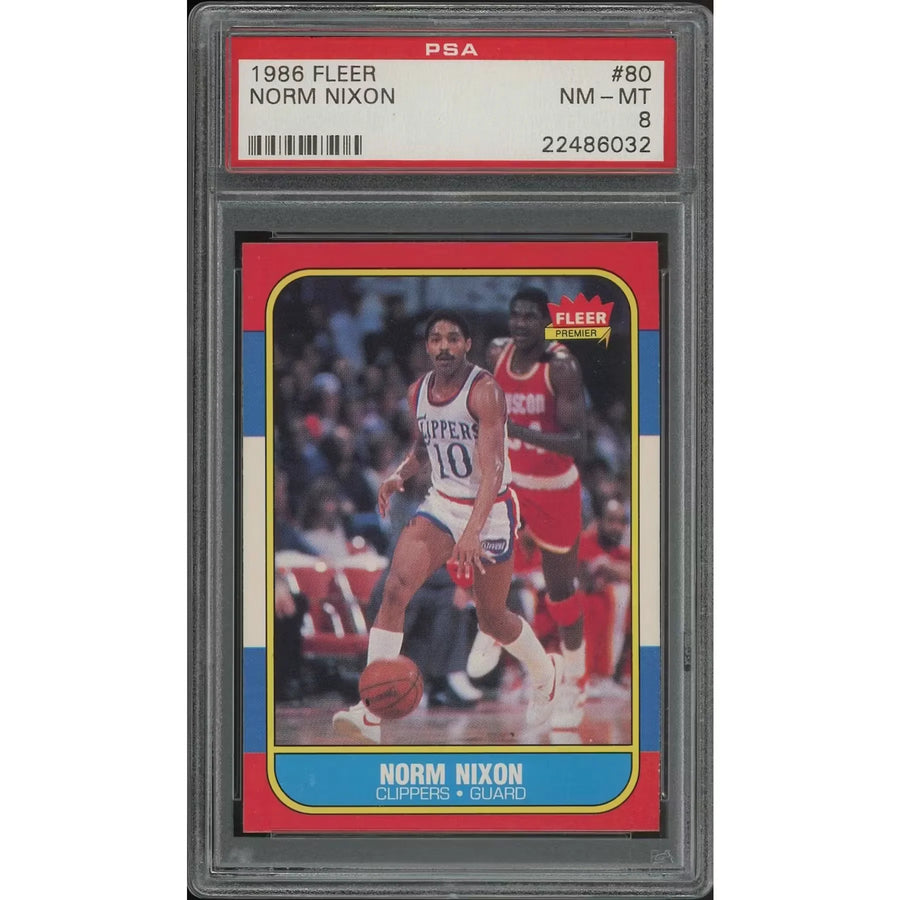 Norm Nixon 1986-87 Fleer Basketball #80 | PSA 8 NM-MT