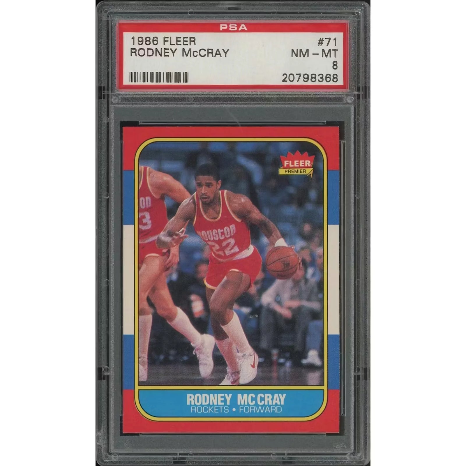 Rodney McCray 1986-87 Fleer Basketball Rookie Card #71 | PSA 8 NM-MT
