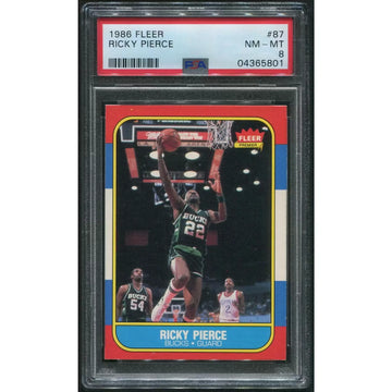 Ricky Pierce 1986-87 Fleer Basketball Rookie Card #87 | PSA 8 NM-MT