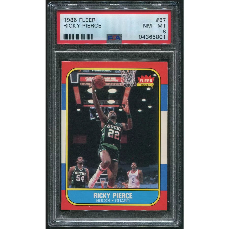 Ricky Pierce 1986-87 Fleer Basketball Rookie Card #87 | PSA 8 NM-MT
