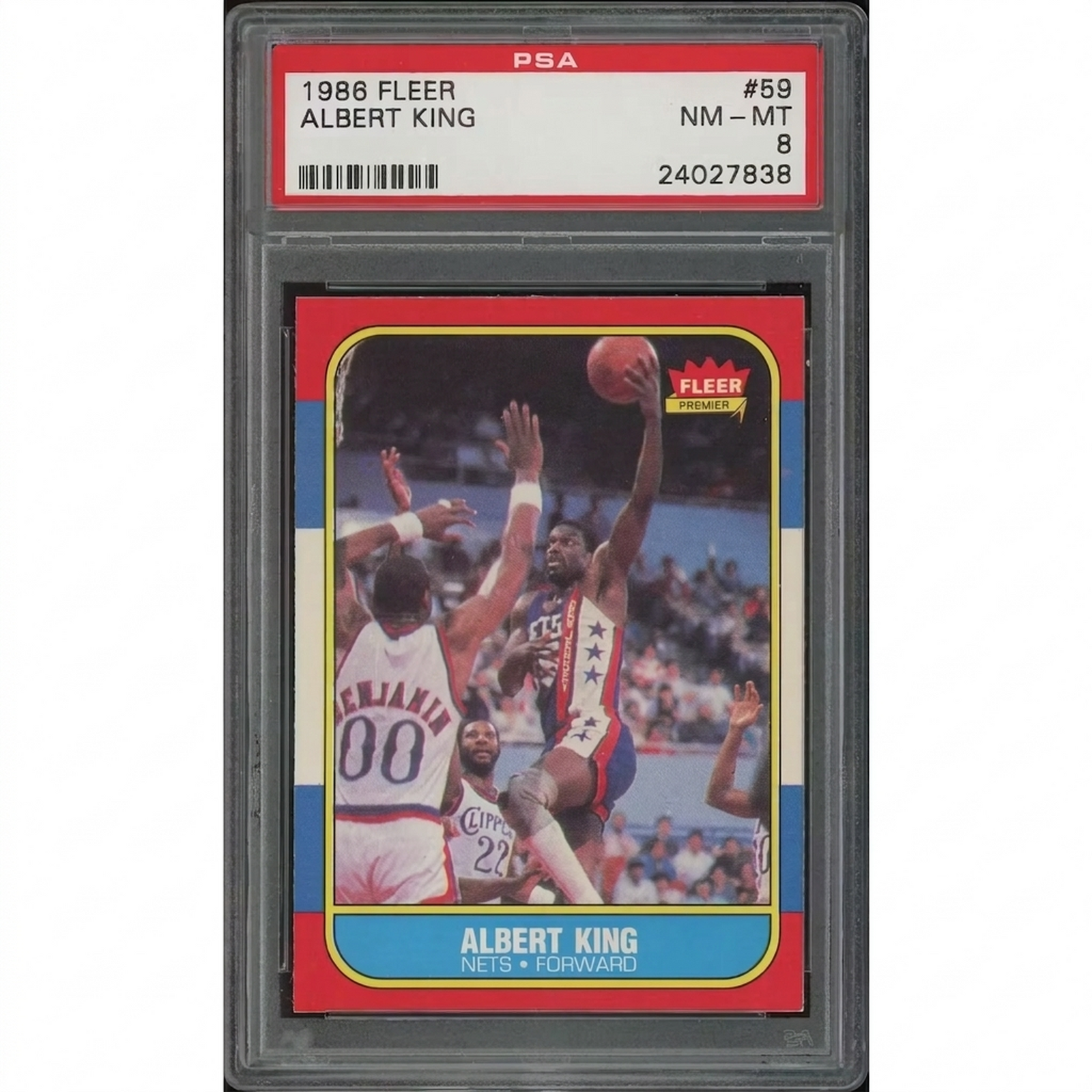 Albert King 1986-87 Fleer Basketball Rookie Card #59 | PSA 8 NM-MT