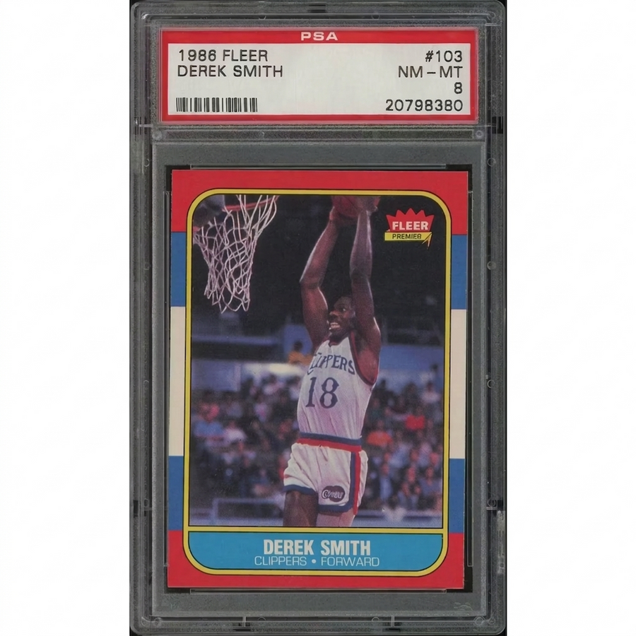 Derek Smith 1986-87 Fleer Basketball Card #103 | PSA 8 NM-MT