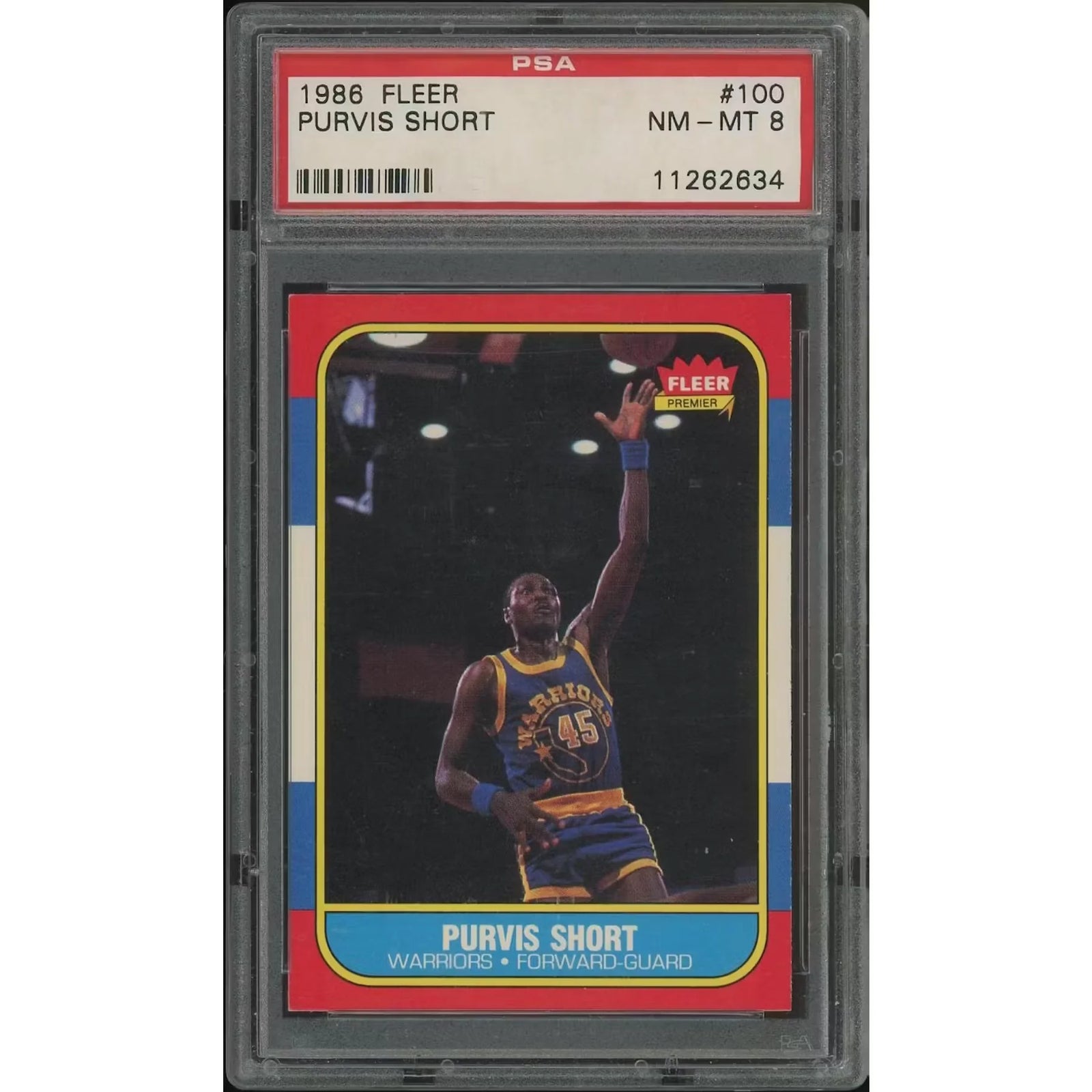 Purvis Short 1986-87 Fleer Basketball #100 | PSA 8 NM-MT