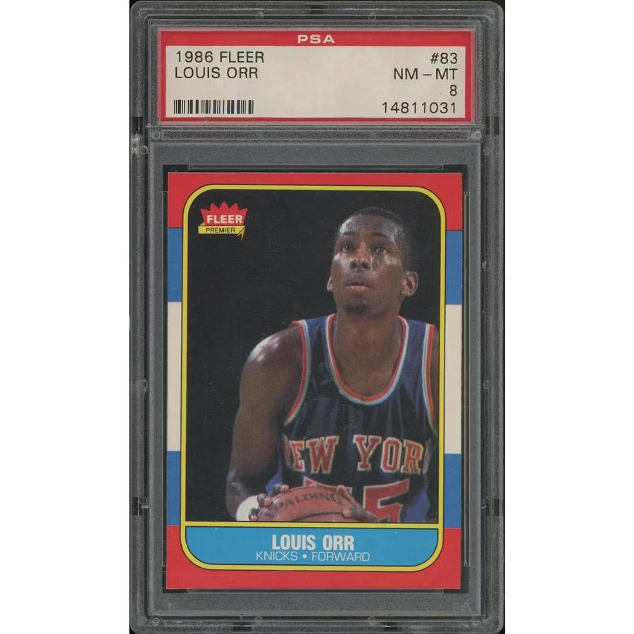 Louis Orr 1986-87 Fleer Basketball Card #83 | PSA 8 NM-MT