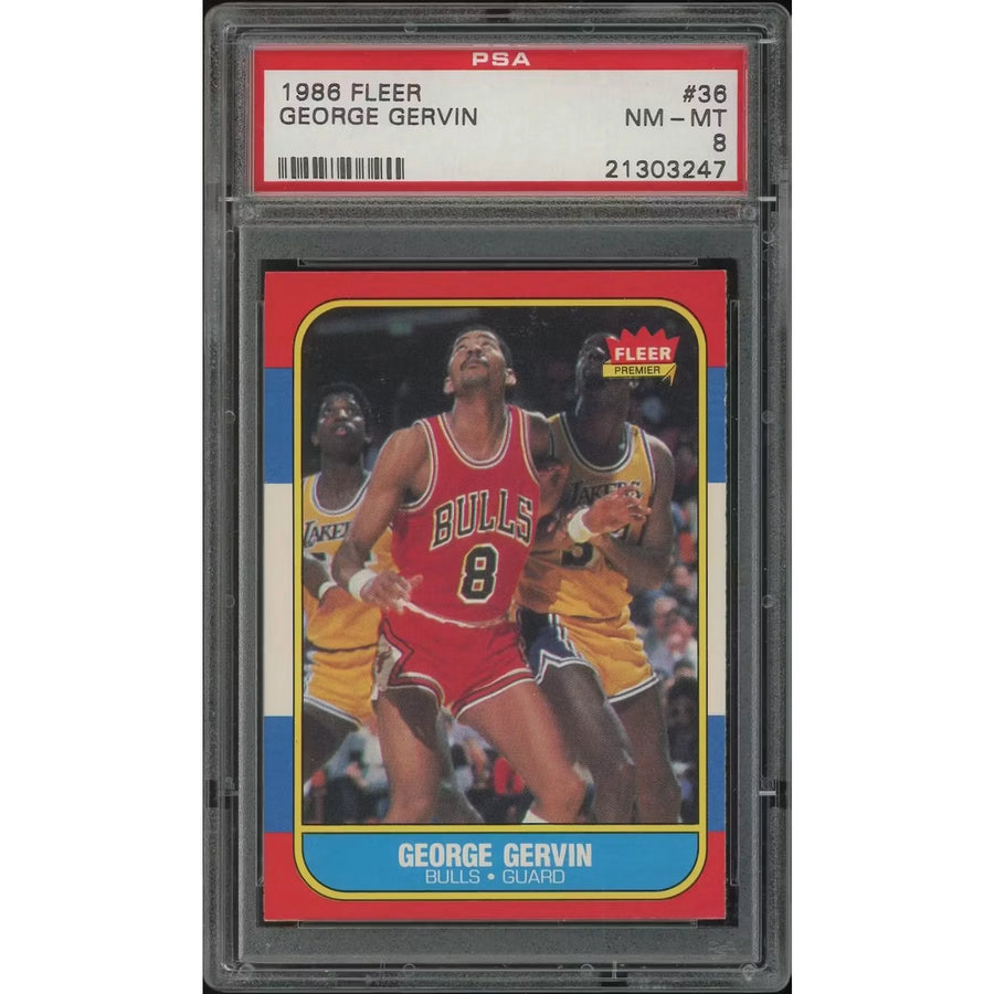George Gervin 1986-87 Fleer Basketball #36 | PSA 8 NM-MT