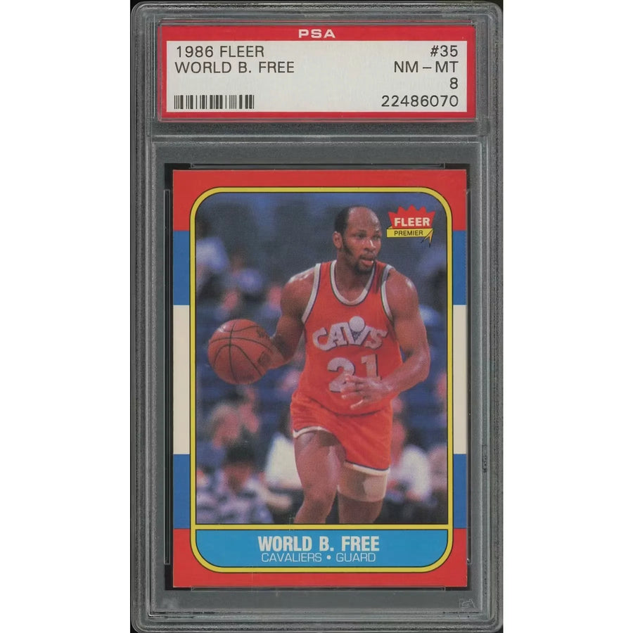 World B. Free 1986-87 Fleer Basketball Card #35 | PSA 8 NM-MT