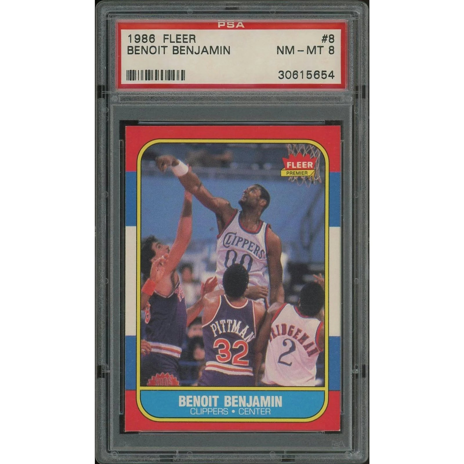 Benoit Benjamin 1986-87 Fleer Basketball Rookie Card #8 | PSA 8 NM-MT