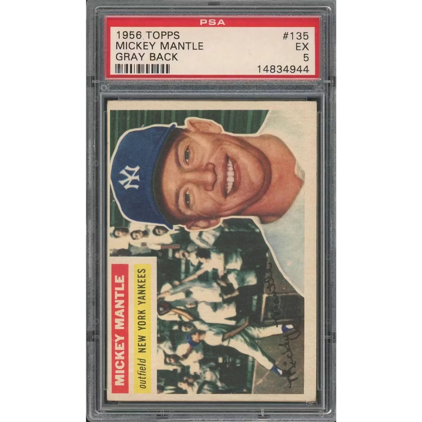 1956 Topps #135 Mickey Mantle Baseball Card | PSA 5