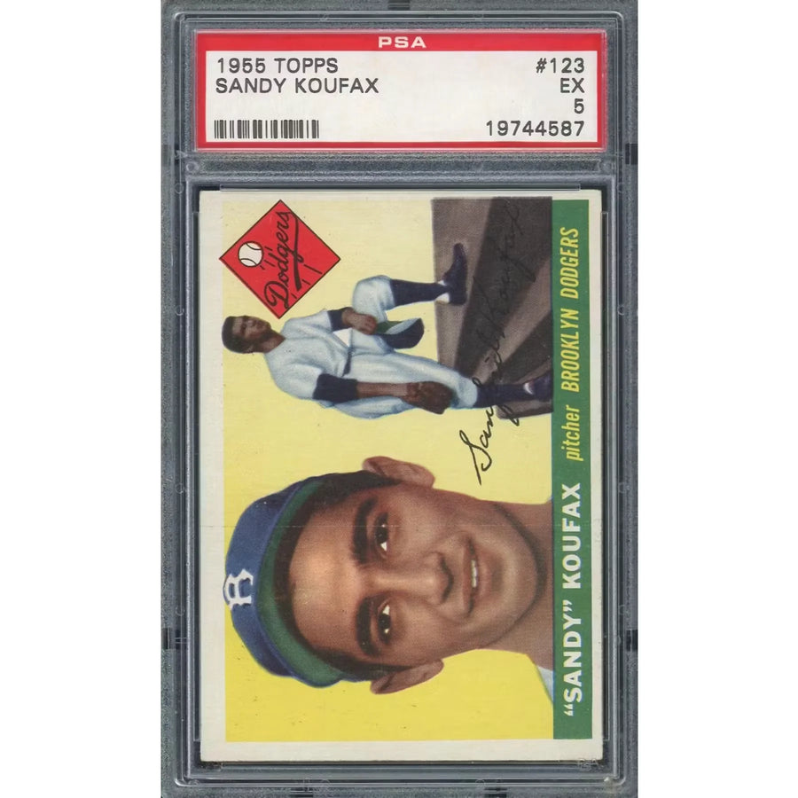 Sandy Koufax 1955 Topps #123 Rookie Card | PSA 5