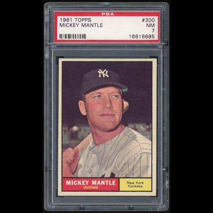 Mickey Mantle 1961 Topps #300 Baseball Card | PSA 7