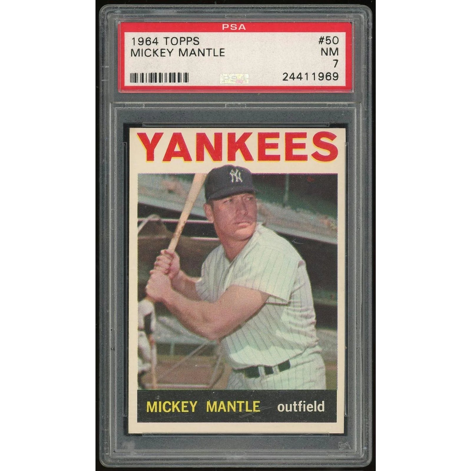 Mickey Mantle 1964 Topps #50 Card | PSA 7 1969