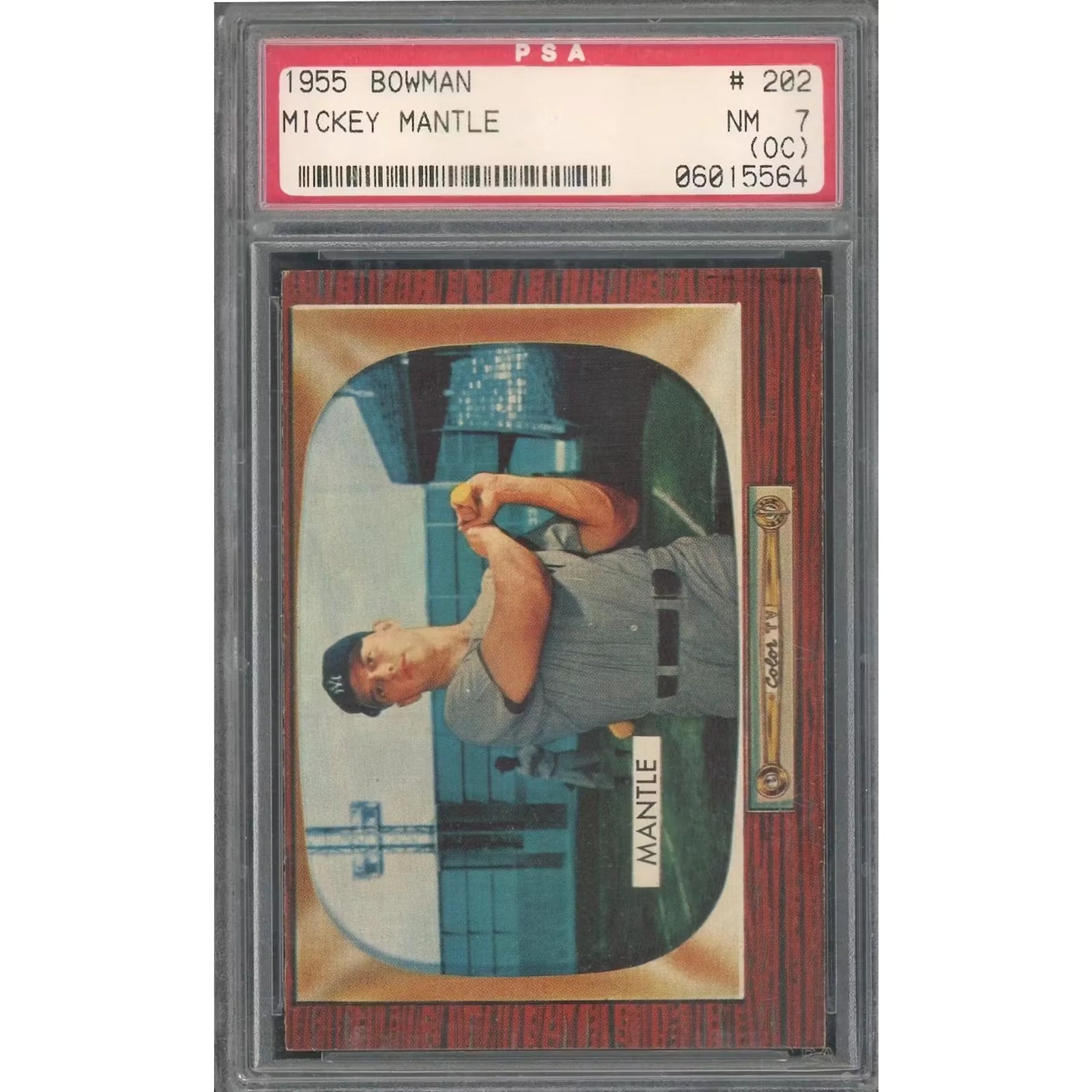 Mickey Mantle 1955 Bowman #202 Baseball Card | PSA 7