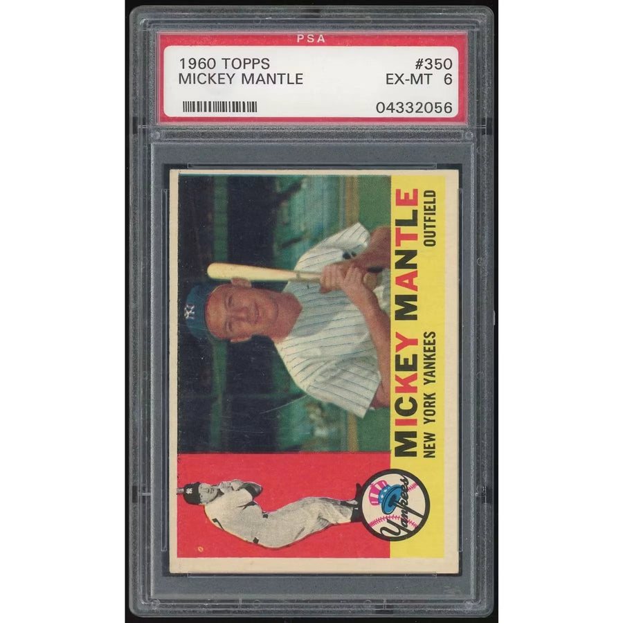 Mickey Mantle 1960 Topps #350 Baseball Card | PSA 6 2056