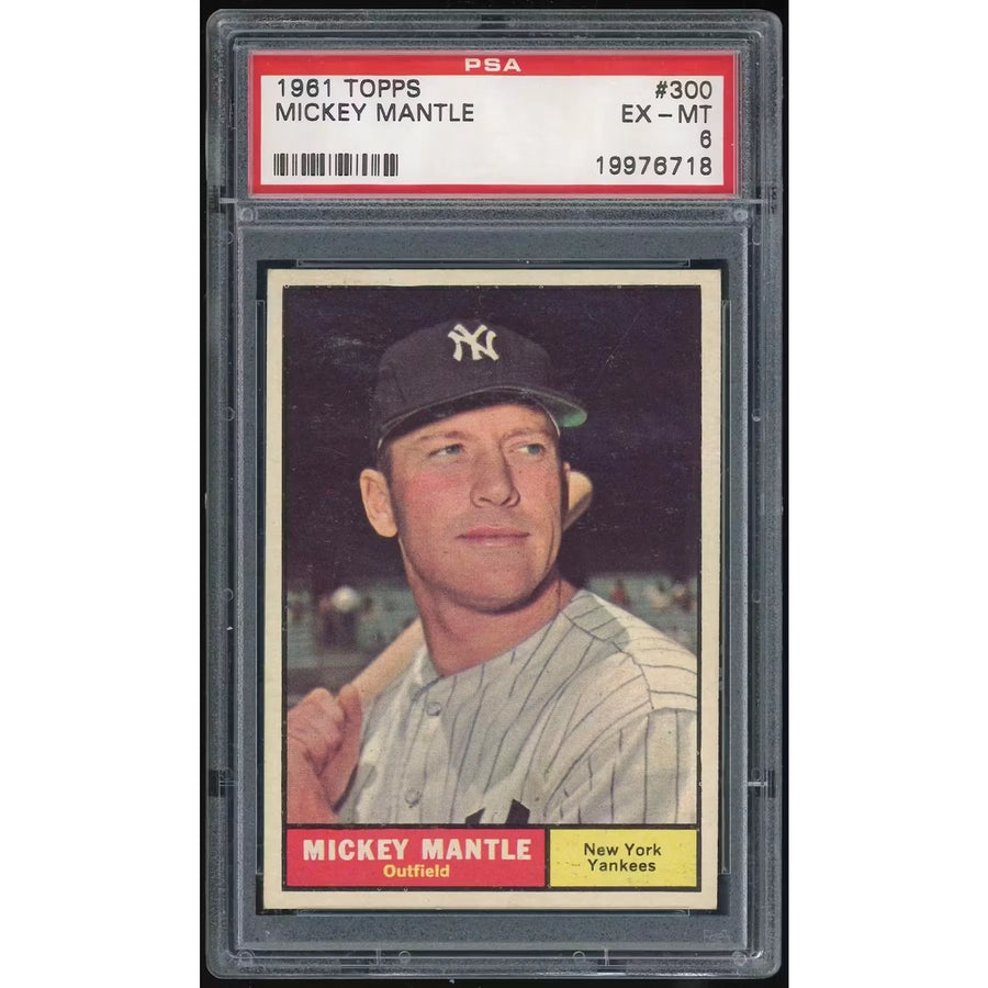Mickey Mantle 1961 Topps #300 Baseball Card | PSA 6