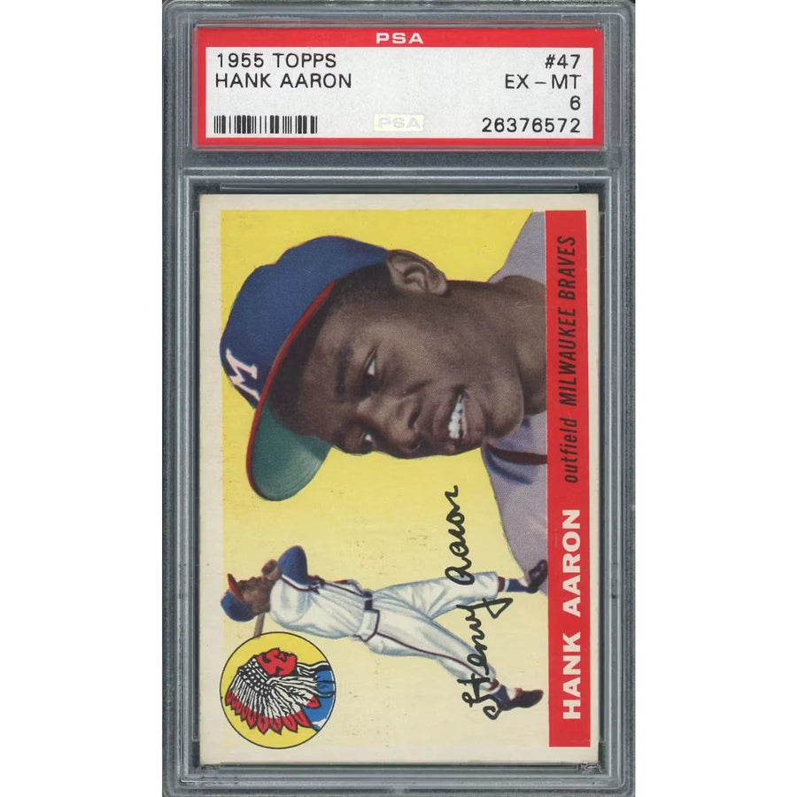 Hank Aaron 1955 Topps #47 Baseball Card | PSA 6