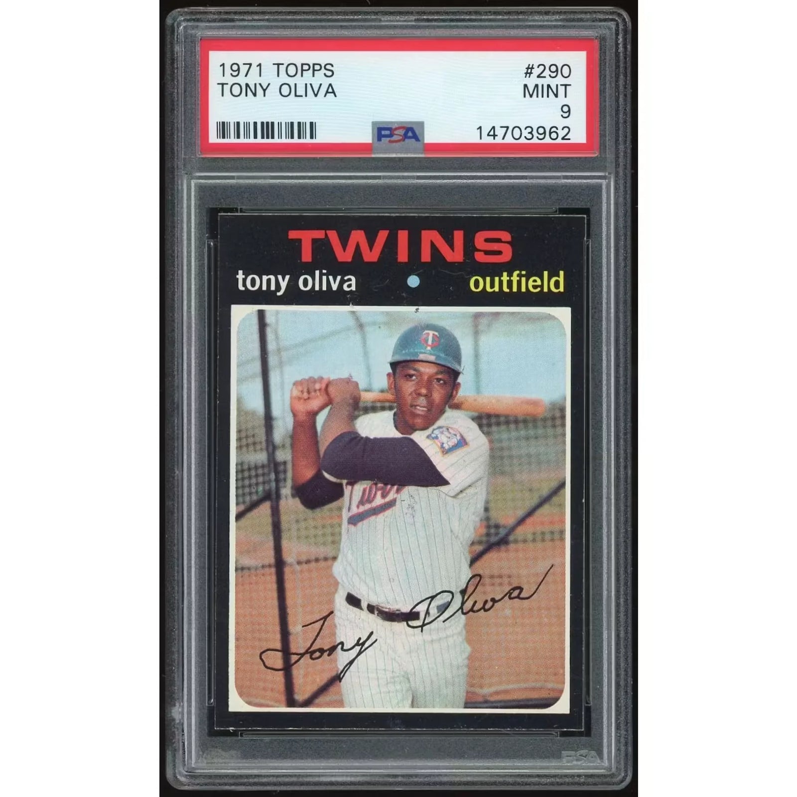 Tony Oliva 1971 Topps #290 Baseball Card | PSA 9