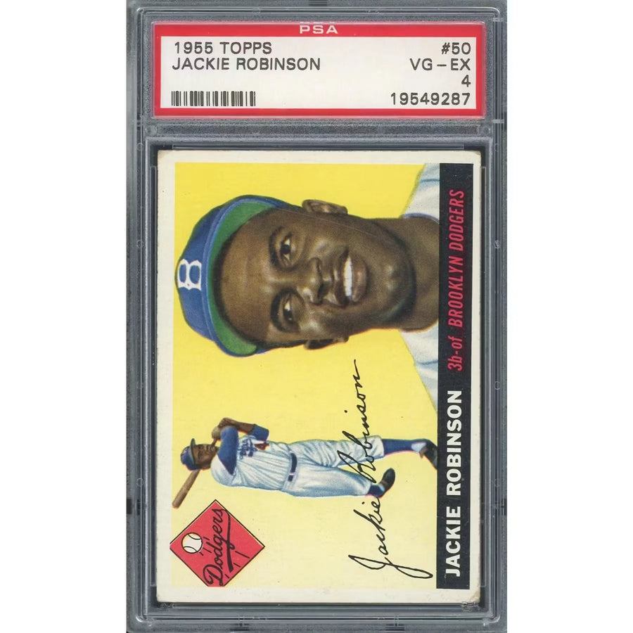 Jackie Robinson 1955 Topps #50 Baseball Card | PSA 4