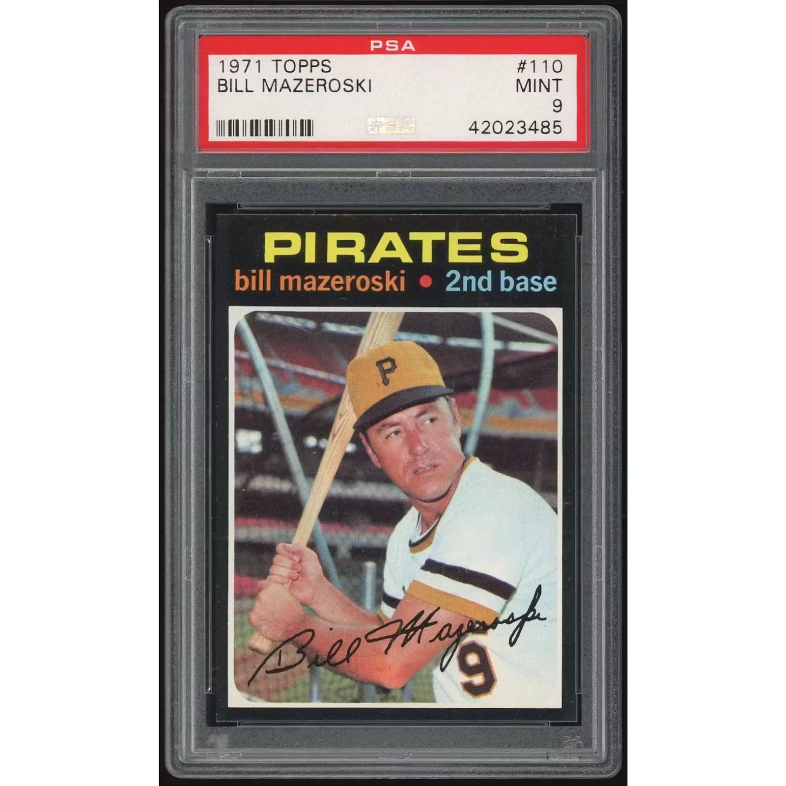 Bill Mazeroski 1971 Topps #110 Baseball Card | PSA 9