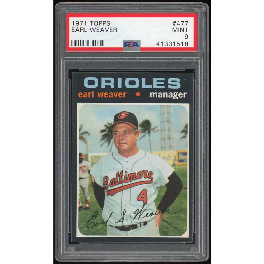 Earl Weaver 1971 Topps #477 Baseball Card | PSA 9