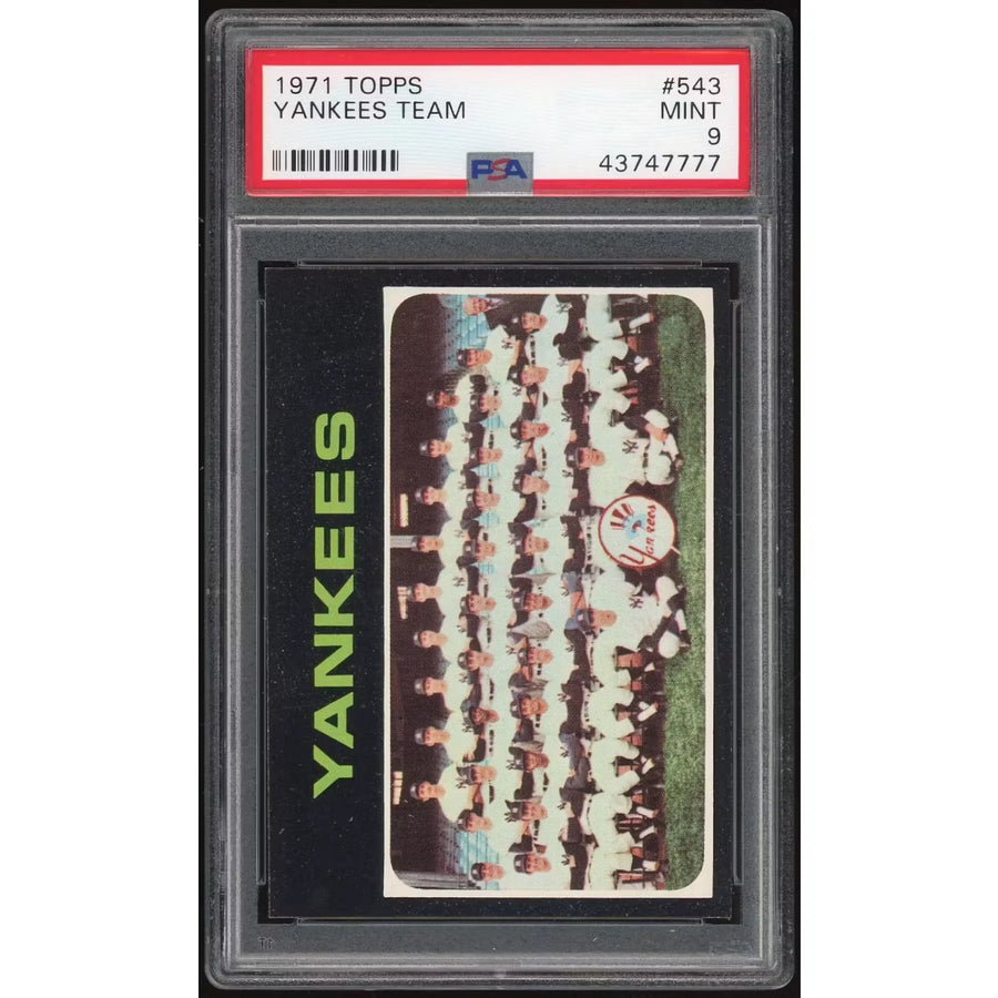 1971 Topps #543 Yankees Team Card | PSA 9