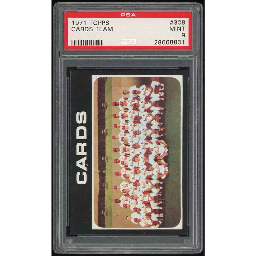 1971 Topps #308 Cardinals Team Card | PSA 9 Graded