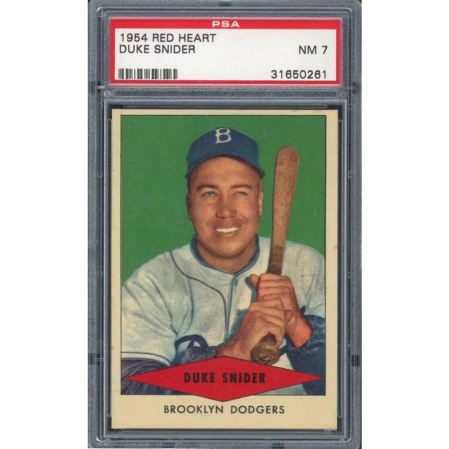 Duke Snider 1954 Red Heart Card | PSA 7