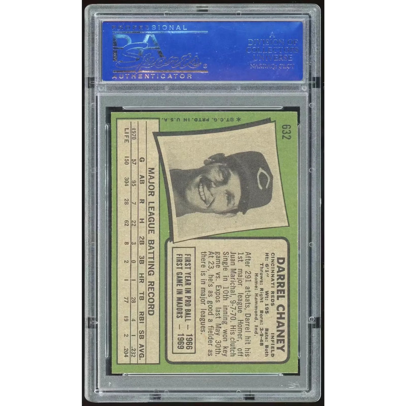 Darrel Chaney 1971 Topps #632 Baseball Card | PSA 9