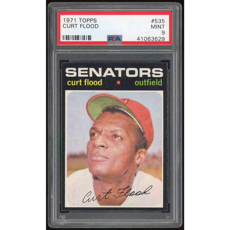 Curt Flood 1971 Topps #535 Baseball Card | PSA 9