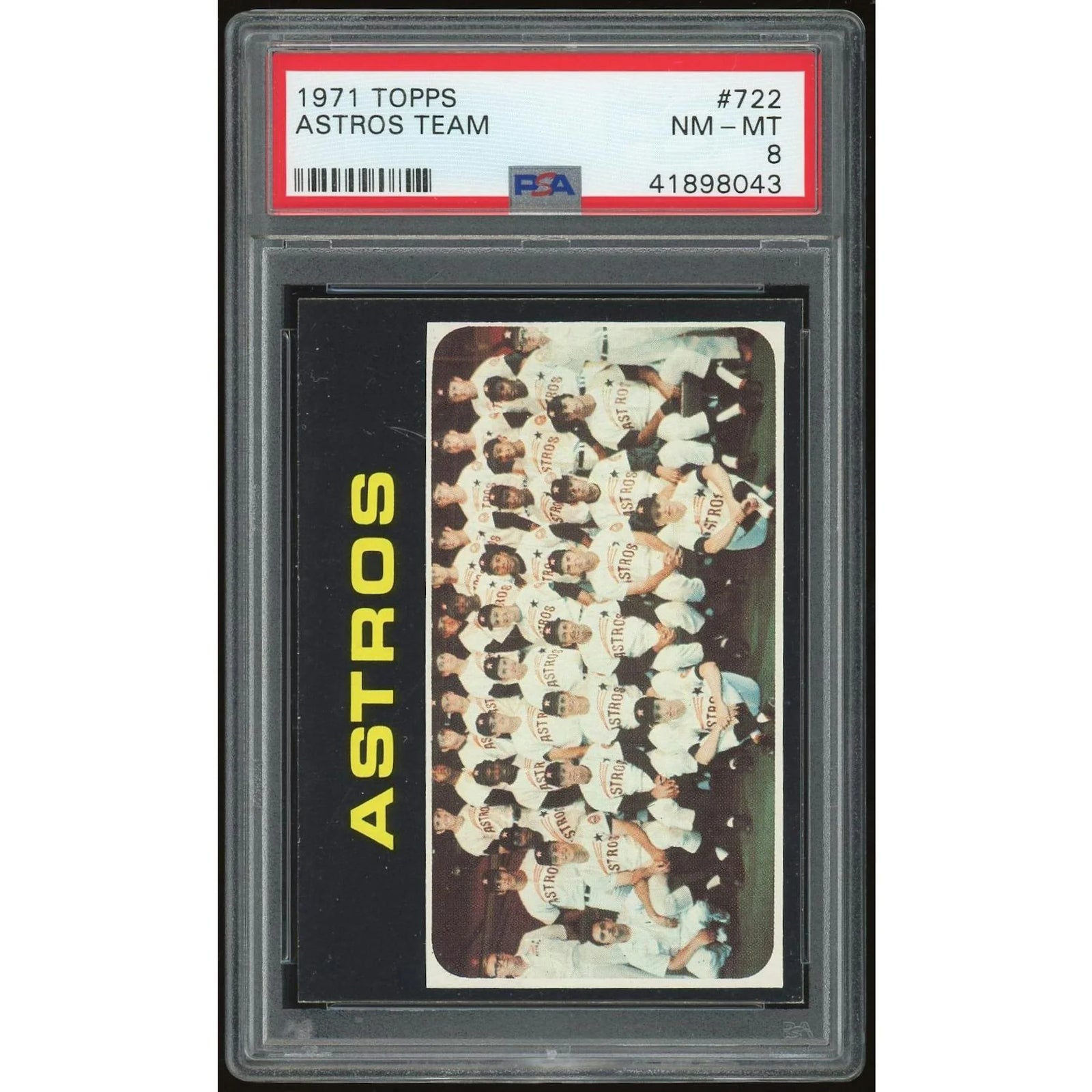 1971 Topps #722 Astros Team Card | PSA 8