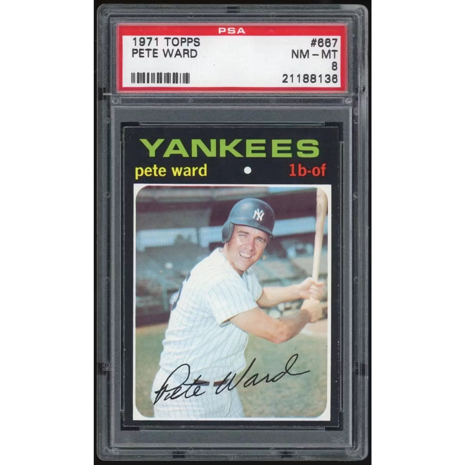 Pete Ward 1971 Topps #667 Baseball Card | PSA 8