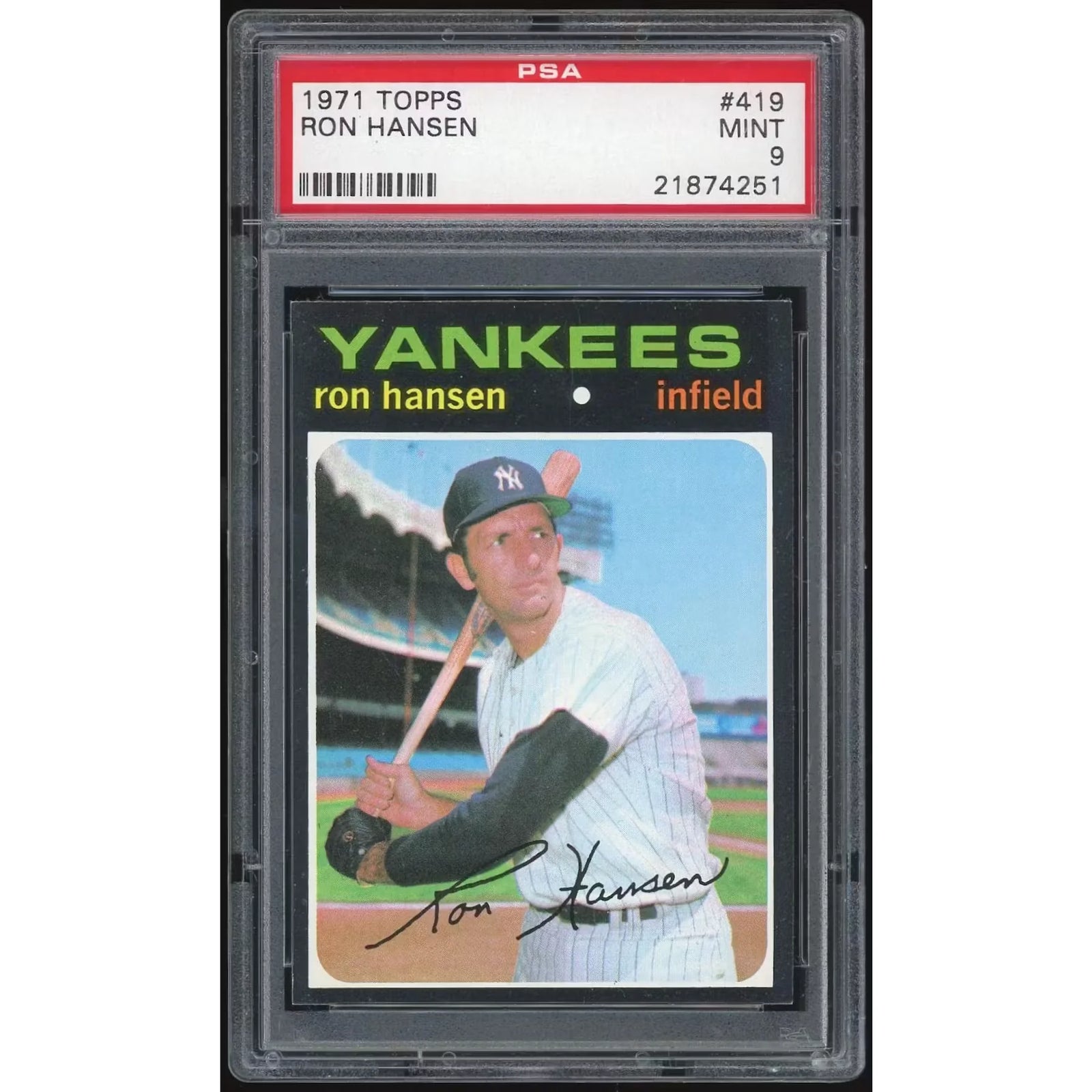 Ron Hansen 1971 Topps #419 Baseball Card | PSA 9