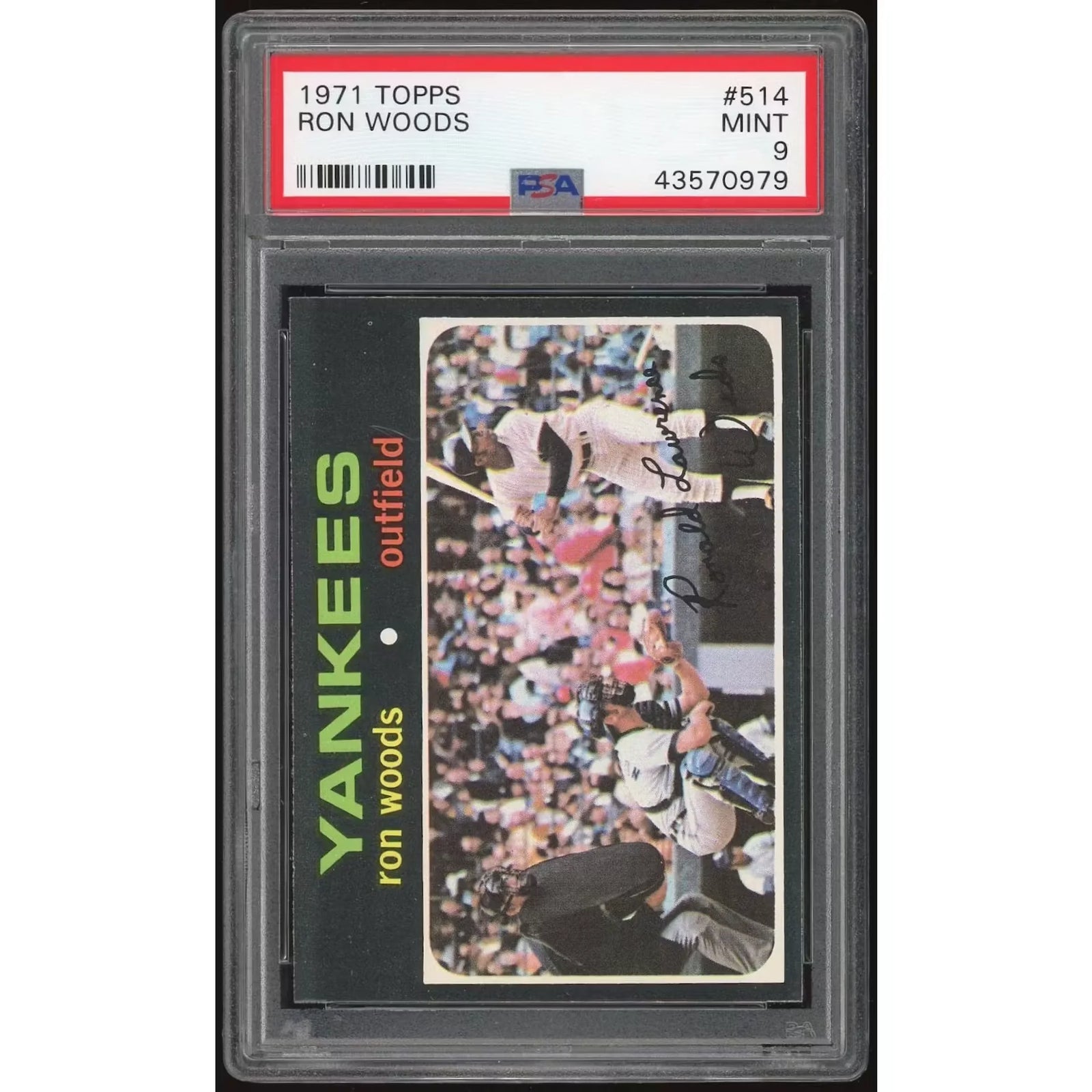 Ron Woods 1971 Topps #514 Baseball Card | PSA 9
